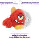 Brinquedo Pelúcia 2 em 1 Qmonster Baby Ciclope Vermelho para Cães