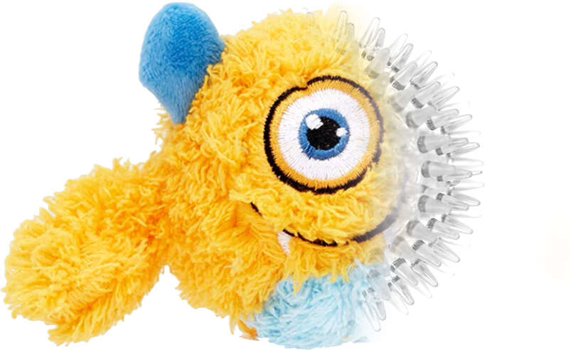 Brinquedo Pelúcia 2 em 1 Qmonster Baby Ciclope Amarelo para Cães - Tam. P