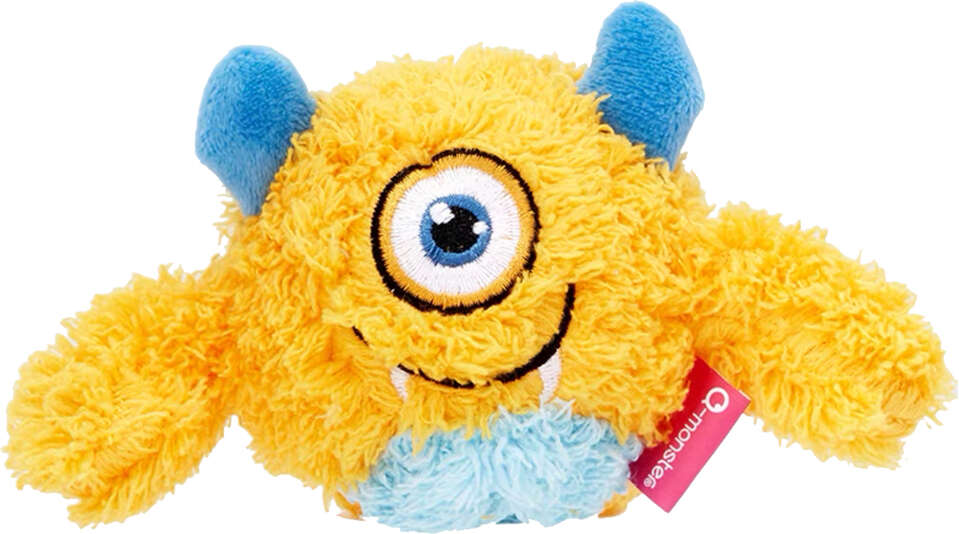 Brinquedo Pelúcia 2 em 1 Qmonster Baby Ciclope Amarelo para Cães - Tam. P
