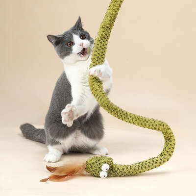 Brinquedo Pelúcia Zeze Varinha de Silicone Cobra com Catnip para Gatos