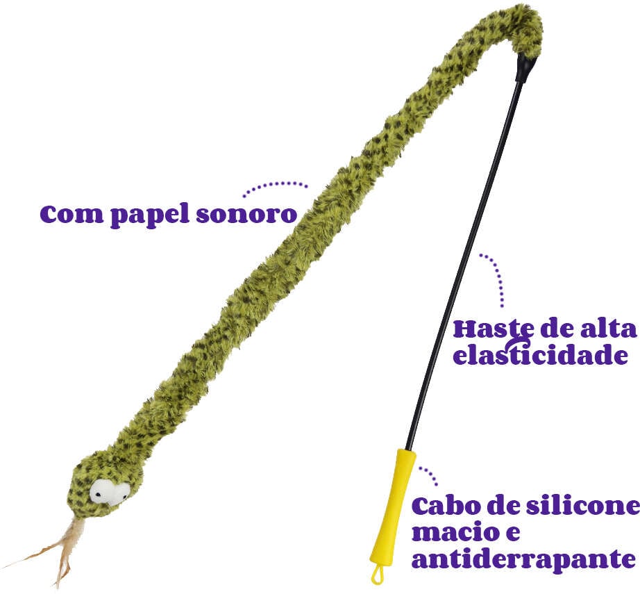 Brinquedo Pelúcia Zeze Varinha de Silicone Cobra com Catnip para Gatos - Tam. Único