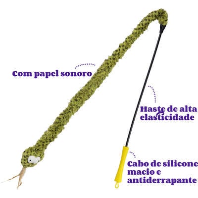 Brinquedo Pelúcia Zeze Varinha de Silicone Cobra com Catnip para Gatos