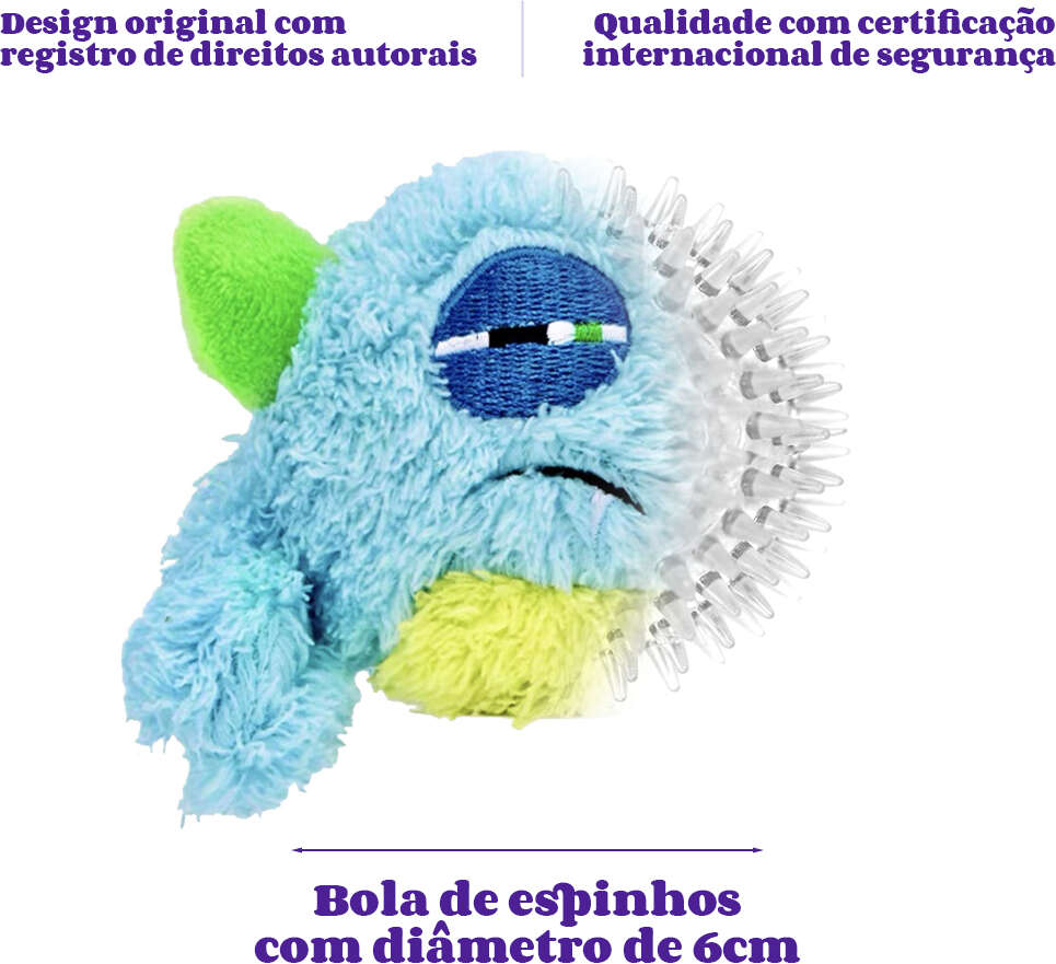 Brinquedo Pelúcia 2 em 1 Qmonster Baby Ciclope Azul para Cães - Tam. P