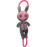Brinquedo Pelúcia Qmonster Puxa Corda Coelho Shock Cinza e Rosa para Cães - Tam. Único