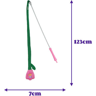 Brinquedo Pelúcia Zeze Varinha de Silicone Flor para Gatos