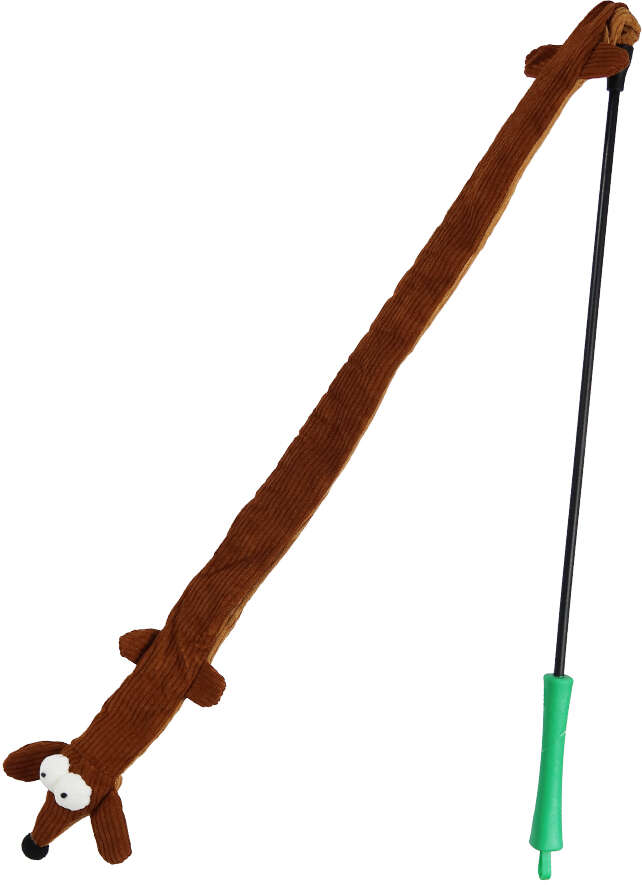 Brinquedo Pelúcia Zeze Varinha de Silicone Salsicha Marrom para Gatos - Tam. Único