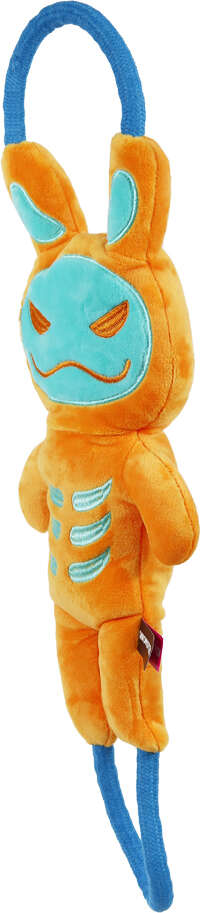 Brinquedo Pelúcia Qmonster Puxa Corda Coelho Shock Laranja e Azul para Cães - Tam. Único