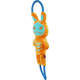 Brinquedo Pelúcia Qmonster Puxa Corda Coelho Shock Laranja e Azul para Cães