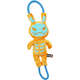 Brinquedo Pelúcia Qmonster Puxa Corda Coelho Shock Laranja e Azul para Cães