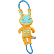 Brinquedo Pelúcia Qmonster Puxa Corda Coelho Shock Laranja e Azul para Cães - Tam. Único