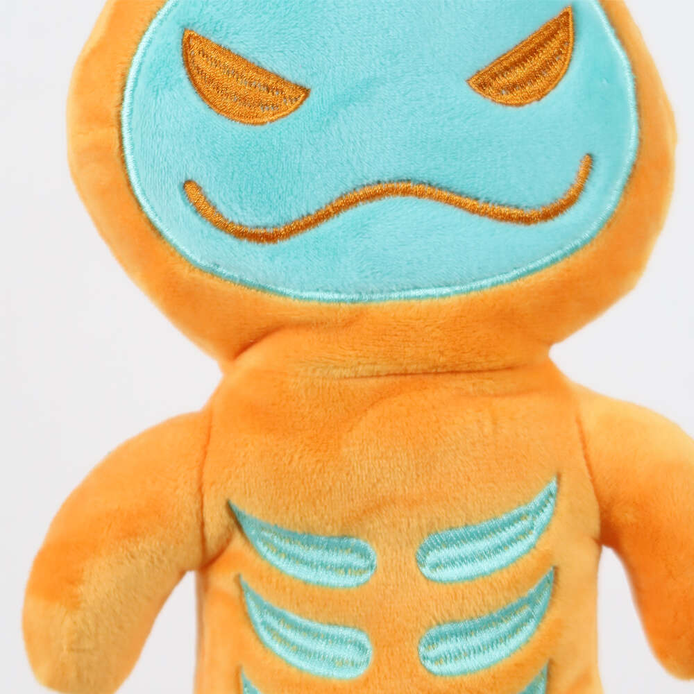 Brinquedo Pelúcia Qmonster Puxa Corda Coelho Shock Laranja e Azul para Cães - Tam. Único
