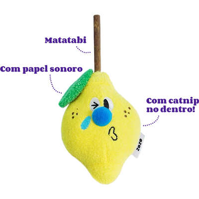 Brinquedo Pelúcia Zeze Espetinho Matatabi Limão com Catnip para Gatos