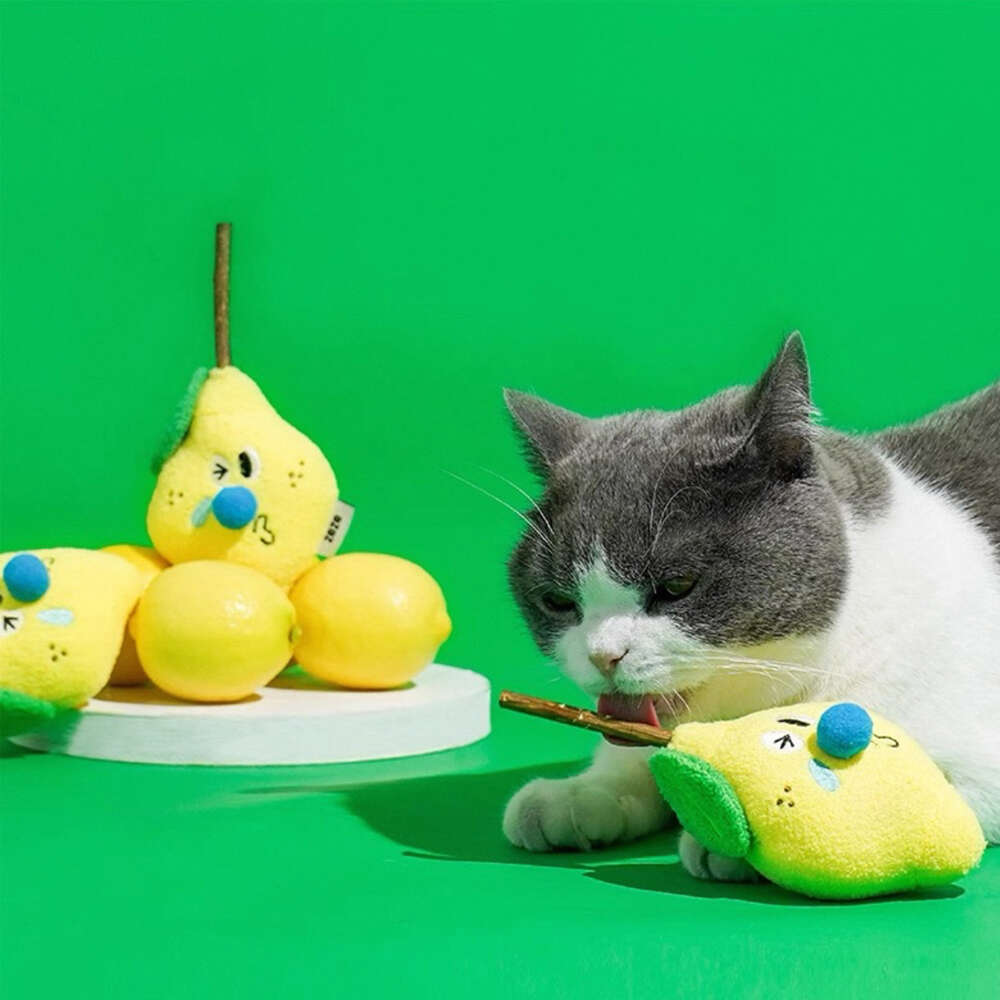 Brinquedo Pelúcia Zeze Espetinho Matatabi Limão com Catnip para Gatos - Tam. Único
