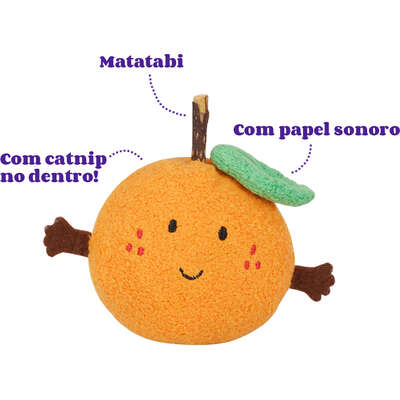 Brinquedo Pelúcia Zeze Espetinho Matatabi Tangerina com Catnip para Gatos