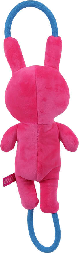 Brinquedo Pelúcia Qmonster Puxa Corda Coelho Shock Rosa e Azul para Cães - Tam. Único