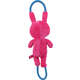 Brinquedo Pelúcia Qmonster Puxa Corda Coelho Shock Rosa e Azul para Cães
