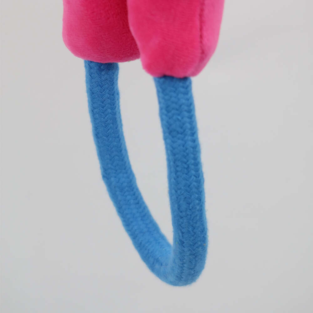 Brinquedo Pelúcia Qmonster Puxa Corda Coelho Shock Rosa e Azul para Cães - Tam. Único