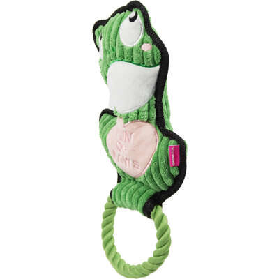 Brinquedo Pelúcia com Corda Qmonster Animais de Mãos Dadas Sapo Verde para Cães”