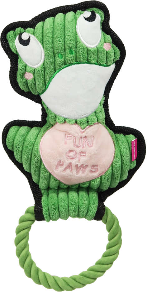 Brinquedo Pelúcia com Corda Qmonster Animais de Mãos Dadas Sapo Verde para Cães - Tam. Único