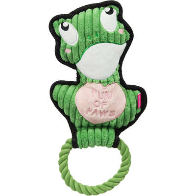Brinquedo Pelúcia com Corda Qmonster Animais de Mãos Dadas Sapo Verde para Cães”