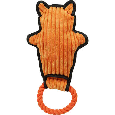 Brinquedo Pelúcia com Corda Qmonster Animais de Mãos Dadas Raposa Laranja para Cães