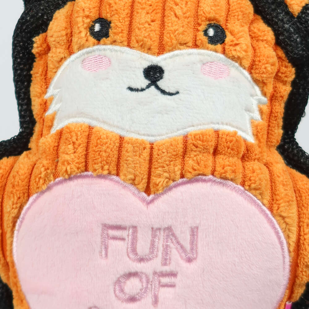 Brinquedo Pelúcia com Corda Qmonster Animais de Mãos Dadas Raposa Laranja para Cães - Tam. Único