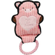 Brinquedo Pelúcia com Corda Qmonster Animais de Mãos Dadas Porco Rosa para Cães - Tam. Único