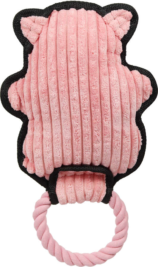 Brinquedo Pelúcia com Corda Qmonster Animais de Mãos Dadas Porco Rosa para Cães - Tam. Único