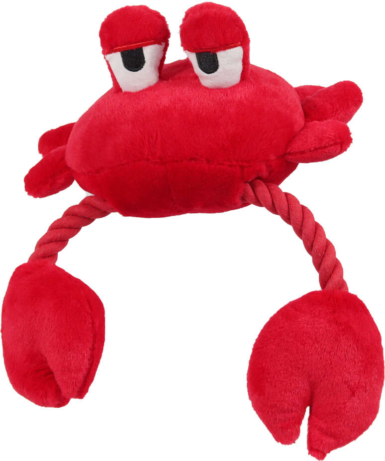 Brinquedo Pelúcia com Corda Qmonster Sr Caranguejo Vermelho para Cães - Tam. Único