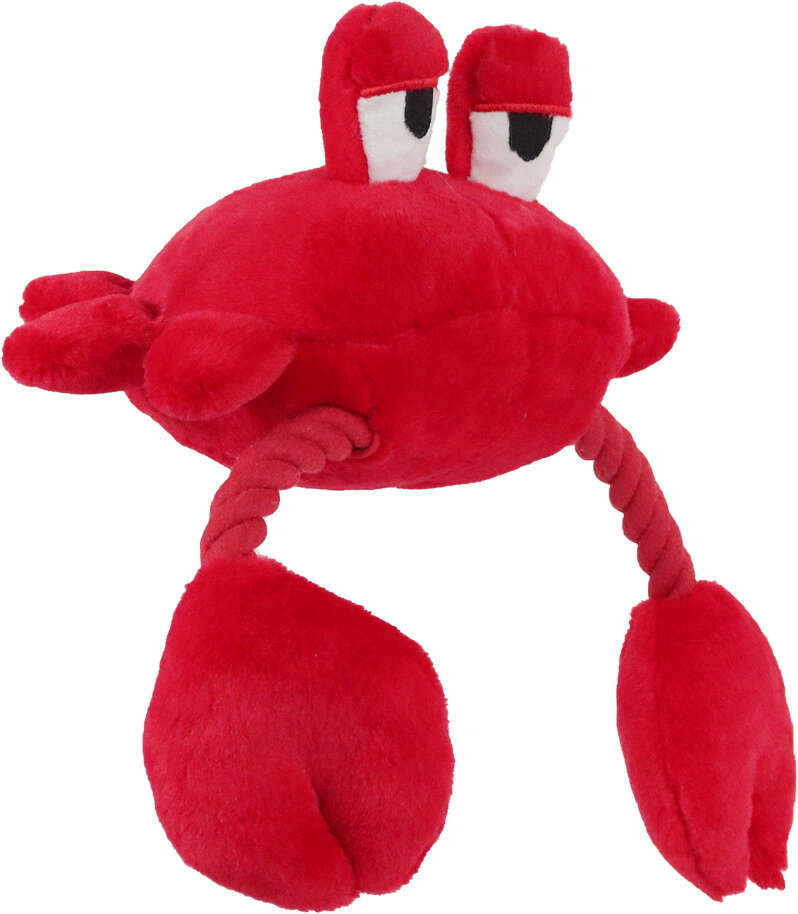 Brinquedo Pelúcia com Corda Qmonster Sr Caranguejo Vermelho para Cães - Tam. Único