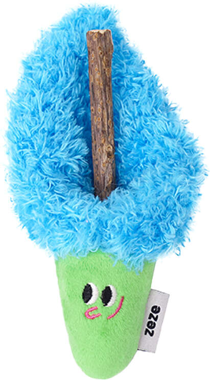 Brinquedo Pelúcia Zeze Espetinho Matatabi Calha Azul com Catnip para Gatos - Tam. Único