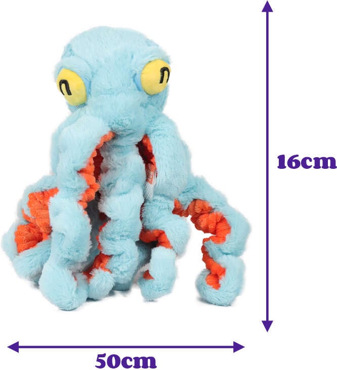 Brinquedo Pelúcia Qmonster Polvo Gigante Azul para Cães - Tam. Único