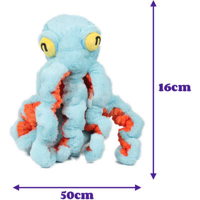 Brinquedo Pelúcia Qmonster Polvo Gigante Azul para Cães