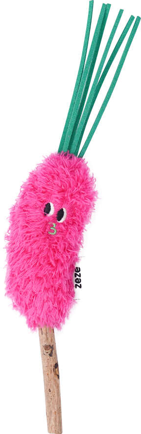Brinquedo Pelúcia Zeze Espetinho Matatabi Setaria Rosa com Catnip para Gatos - Tam. Único