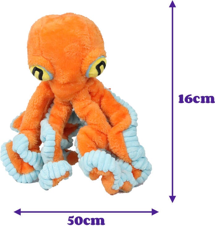 Brinquedo Pelúcia Qmonster Polvo Gigante Laranja para Cães - Tam. Único