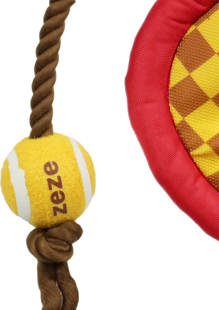 Brinquedo Pelúcia Zeze Mordedor Corda Kit Tennis Vermelho para Cães - Tam. Único