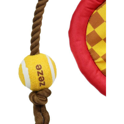 Brinquedo Pelúcia Zeze Mordedor Corda Kit Tennis Vermelho para Cães