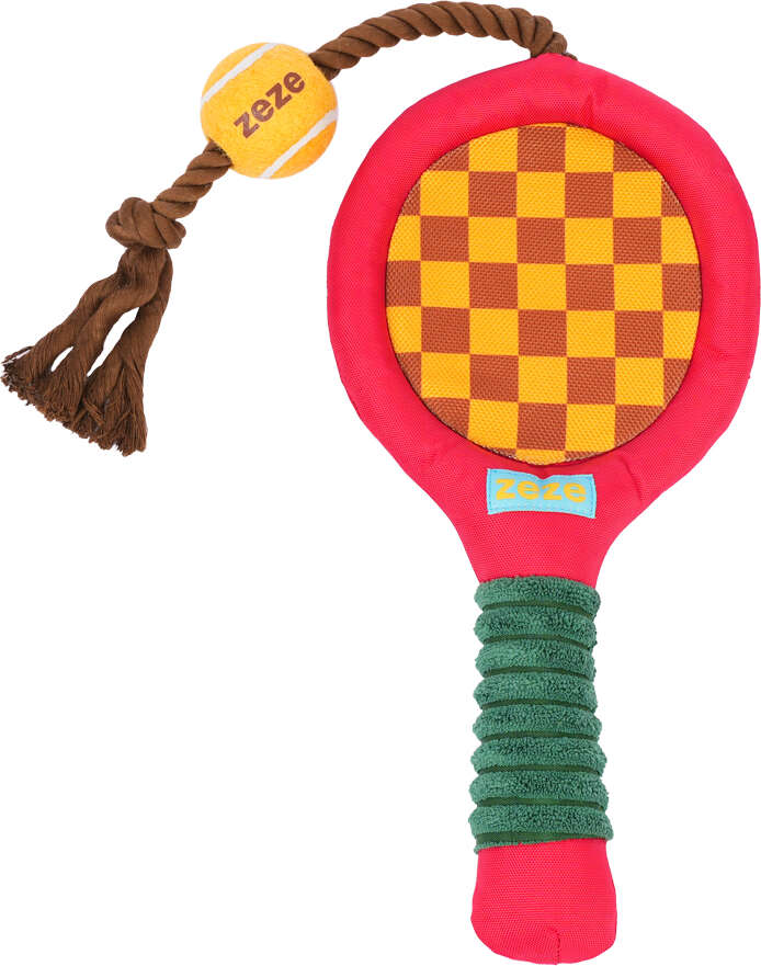 Brinquedo Pelúcia Zeze Mordedor Corda Kit Tennis Vermelho para Cães - Tam. Único