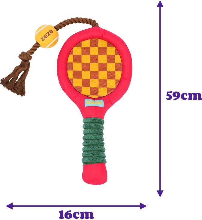 Brinquedo Pelúcia Zeze Mordedor Corda Kit Tennis Vermelho para Cães - Tam. Único