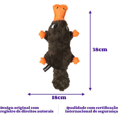 Brinquedo Pelúcia Qmonster Ornitorrinco Marrom para Cães