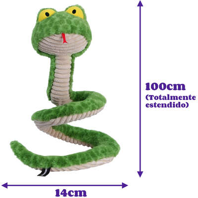 Brinquedo Pelúcia Qmonster Cobra de Mola Verde para Cães