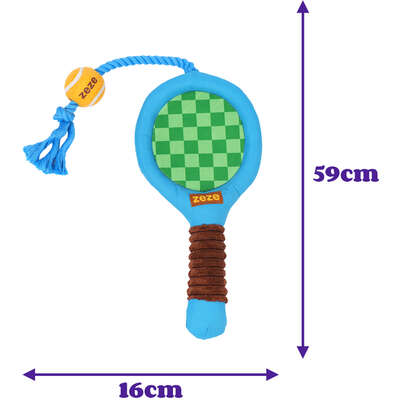 Brinquedo Pelúcia Zeze Mordedor Corda Kit Tennis Azul para Cães