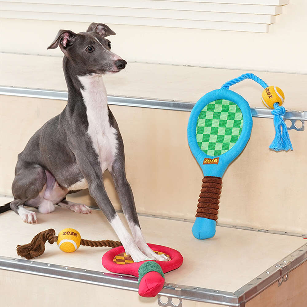 Brinquedo Pelúcia Zeze Mordedor Corda Kit Tennis Azul para Cães - Tam. Único