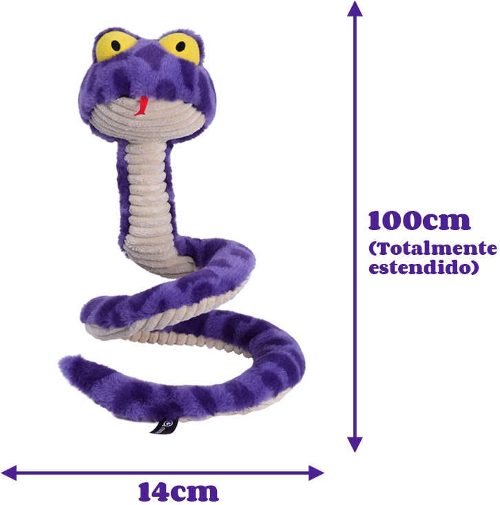 Brinquedo Pelúcia Qmonster Cobra de Mola Roxo para Cães - Tam. Único