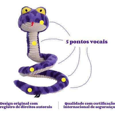Brinquedo Pelúcia Qmonster Cobra de Mola Roxo para Cães