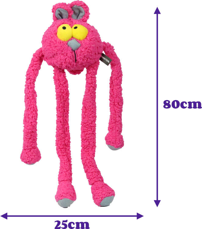 Brinquedo Pelúcia Qmonster Coelho Puxa Puxa Rosa para Cães - Tam. Único