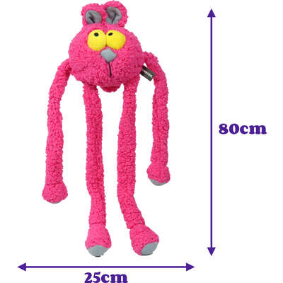 Brinquedo Pelúcia Qmonster Coelho Puxa Puxa Rosa para Cães