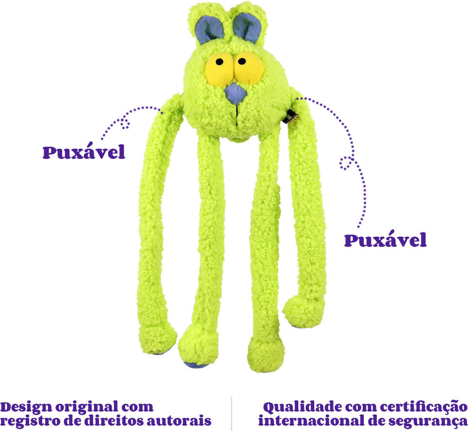 Brinquedo Pelúcia Qmonster Coelho Puxa Puxa Verde para Cães - Tam. Único