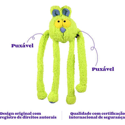 Brinquedo Pelúcia Qmonster Coelho Puxa Puxa Verde para Cães