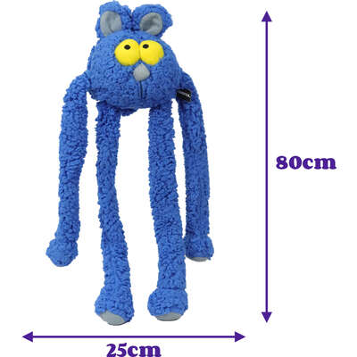 Brinquedo Pelúcia Qmonster Coelho Puxa Puxa Azul para Cães